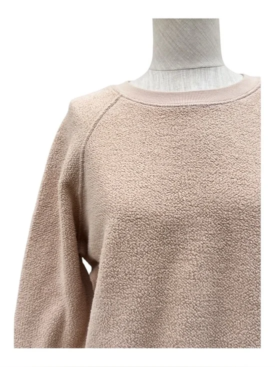 PerfectWhiteTee Ziggy Shrunken Crew Neck Sweatshirt Reverse Fleece Dune NWT XS - Picture 3 of 7